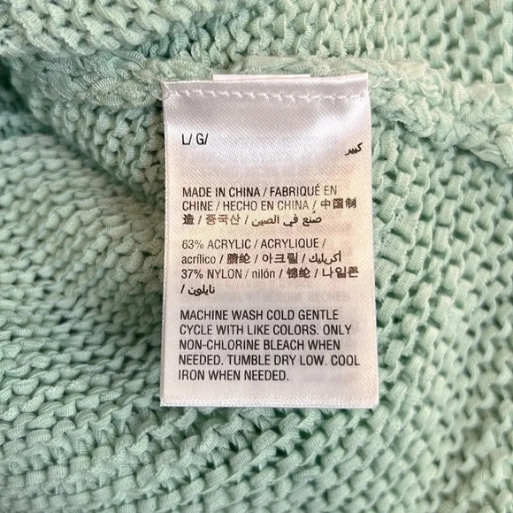 NWT Style & Co Mint Ice Mixed-Stitch Crew-Neck Sweater - Picture 4 of 6